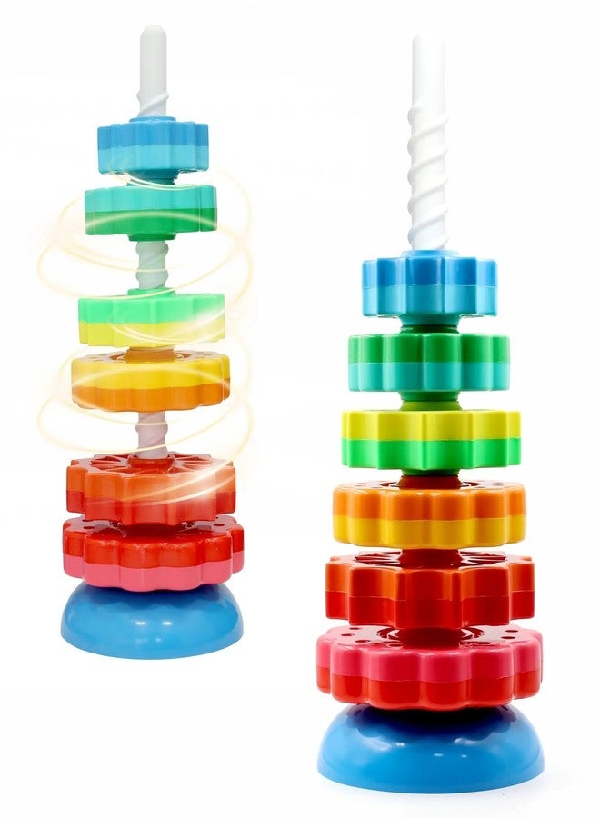 YUIOP - Spinning Tower for Kids - 1 Stand, 1 Base & 6 Colorful Rings - Unbreakable - Image 1